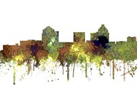 Greensboro North Carolina Skyline - Safari Buff Fine Art Print