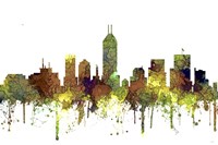 Indiana Indianapolis Skyline - Safari Buff Fine Art Print
