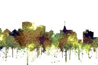 Oakland California Skyline  Safari Buff Fine Art Print