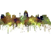 San Antonio Texas Skyline - Safari Buff Fine Art Print