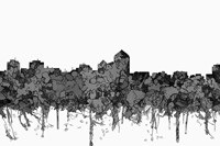 Albuquerque New Mexico Skyline - Cartoon B&W Fine Art Print