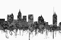 Atlanta Georgia Skyline - Cartoon B&W Fine Art Print