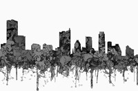 Austin Texas Skyline - Cartoon B&W Fine Art Print