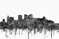 Birmingham Alabama Skyline - Cartoon B&W Fine Art Print