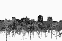 Colorado Springs Colorado Skyline - Cartoon B&W Fine Art Print