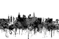 Las Vegas Nevada Skyline 2 - Cartoon B&W Fine Art Print