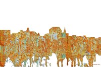 Augusta Maine Skyline - Rust Fine Art Print