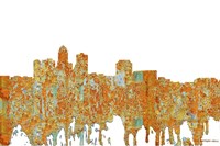 Des Moines Iowa Skyline - Rust Fine Art Print
