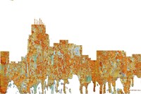 Durham North Carolina Skyline - Rust Fine Art Print