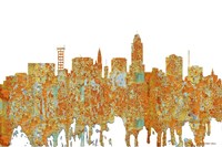 Lincoln Nebraska  Skyline - Rust Fine Art Print