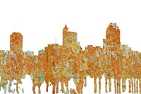 Raleigh North Carolina Skyline - Rust Fine Art Print