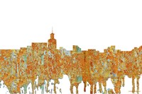 Santa Fe New Mexico Skyline - Rust Fine Art Print