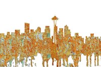 Seattle Washington Skyline - Rust Fine Art Print