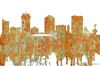 Wichita Kansas  Skyline 2 - Rust Fine Art Print