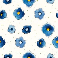 Independent Blooms Blue Pattern V Crop Fine Art Print