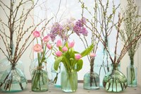 Spring Flowers in Glass Bottles VI Fine Art Print