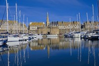 Marina And Ancient Walled City Of Saint-Malo Fine Art Print