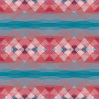Ethnic Pattern Red Blue Fine Art Print