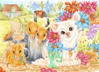 Country Cottage Friends Fine Art Print