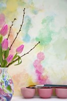 Tulips and Paint Brushes Fine Art Print
