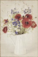 Vintage Jug with Wildflower Bouquet Fine Art Print