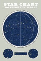 Southern Star Chart Blue Gray Framed Print