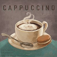 Coffee and Co I Teal and Gray Fine Art Print