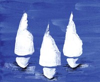 Sailboats at Night II Fine Art Print