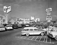 1950s Shopping Center Parking Lot Fine Art Print