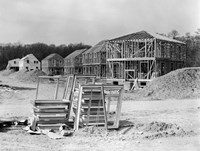 1950s Suburban Housing Development Under Construction Fine Art Print