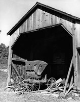 1960s Farm Shed Sheltering Old Buggy Fine Art Print