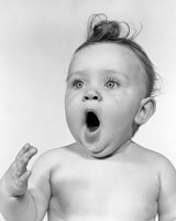 1950s Baby Yawning Ready To Sleep Fine Art Print