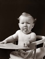 1930s 1940s Baby Sticking Tongue Out Fine Art Print