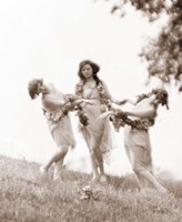 1900S 1920s Three Modern Dancers Outdoors Fine Art Print