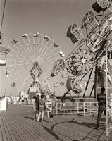 1960s Teens Looking At Amusement Rides Fine Art Print