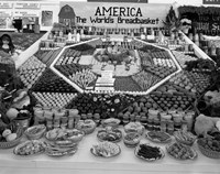 1950s Farm Produce And Other Food At State Fair Fine Art Print