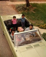 1970s African American Family Seated In Convertible Car Fine Art Print