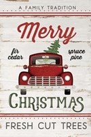 Vintage Truck Merry Christmas Fine Art Print