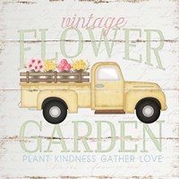 Vintage Flower Garden Truck Fine Art Print