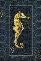 Gold Seahorse Framed Print