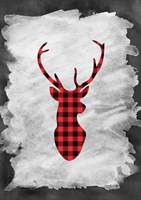 Plaid Deer Head Fine Art Print
