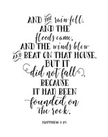 Matthew 7-25 Fine Art Print