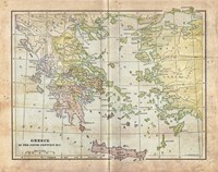 Vintage Greece Empire Map Fine Art Print