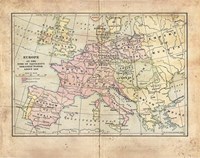 Vintage Napoleon Empire Map Framed Print