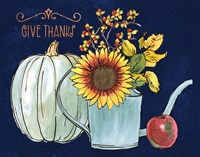 October Garden III Blue Fine Art Print