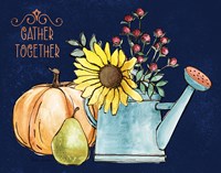 October Garden I Blue Fine Art Print