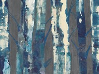 Deep Woods III Indigo on Gray Fine Art Print