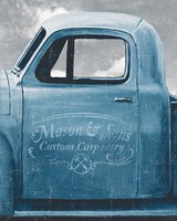 Lets Go for a Ride II Vintage Blue Fine Art Print