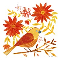 Orange Bird I Framed Print