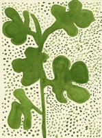 Green Leaf with Dots 1 Fine Art Print